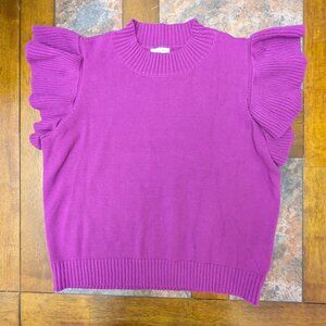Purple Short Sleeve Sweater Shirt Jodifl Size Large L Women's Boutique Top NWOT